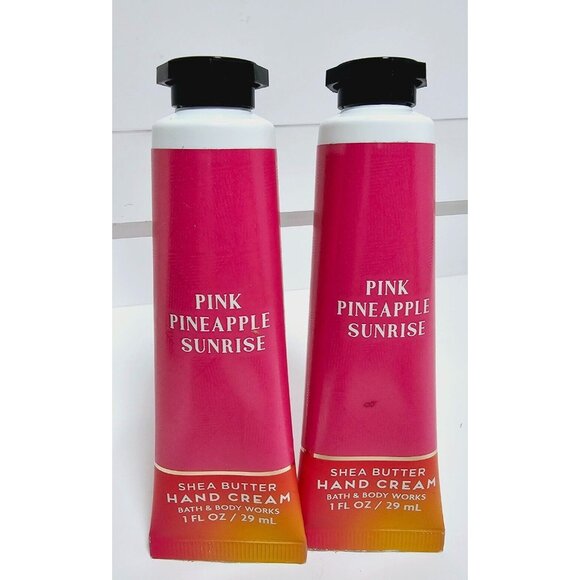 2 PINK PINEAPPLE SUNRISE Bath & Body Works 1oz Shea Butter Hand Cream Set NEW - Picture 1 of 6